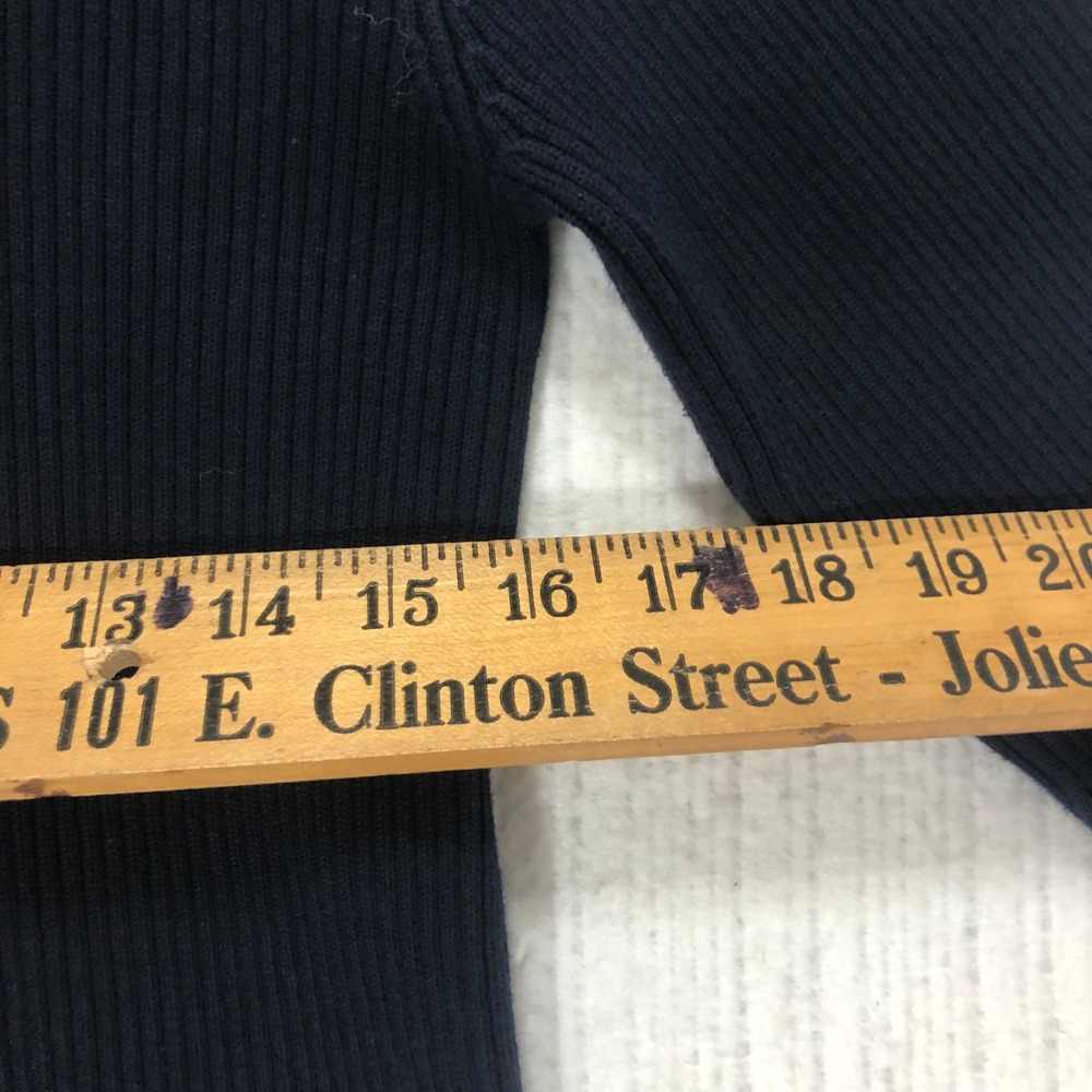 Lauren Ralph Lauren Navy Blue Ribbed Turtleneck Cotton Sweater L Made in Japan - Picture 8 of 8